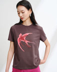 EP YAYING Cotton graphic short-sleeve T-shirt