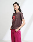 EP YAYING Cotton graphic short-sleeve T-shirt