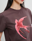 EP YAYING Cotton graphic short-sleeve T-shirt