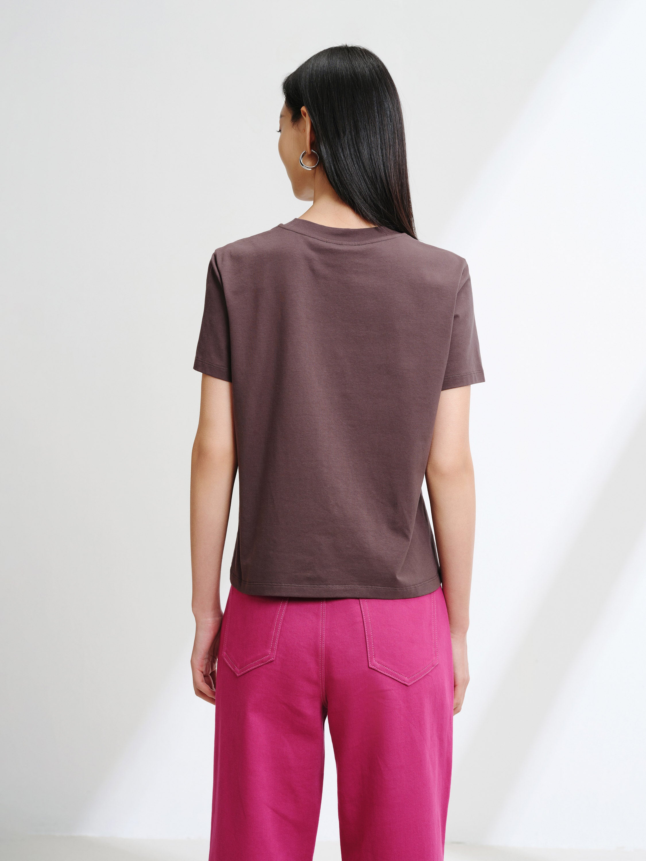 EP YAYING Cotton graphic short-sleeve T-shirt