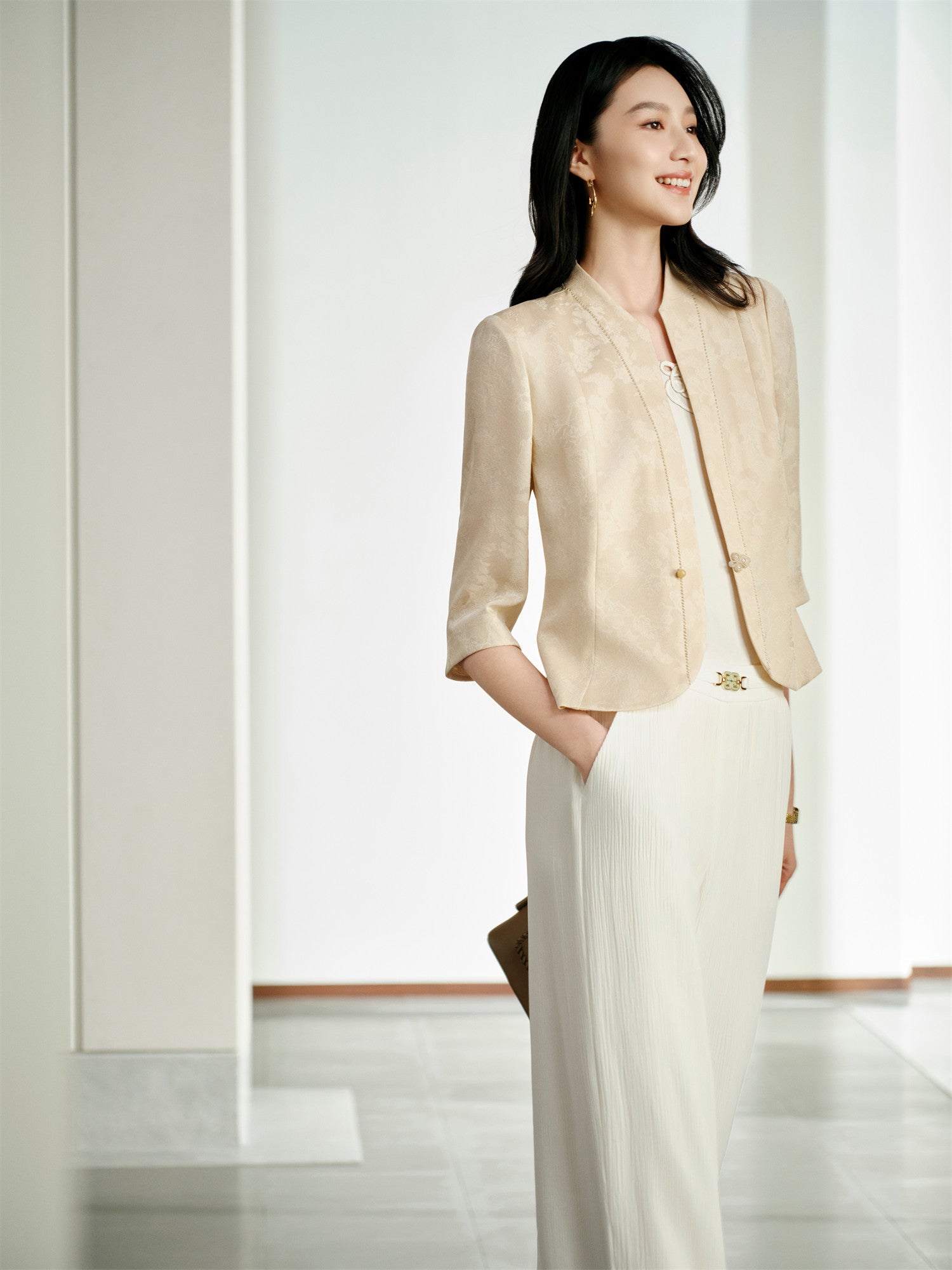 YAYING Jacquard Silk Blazer