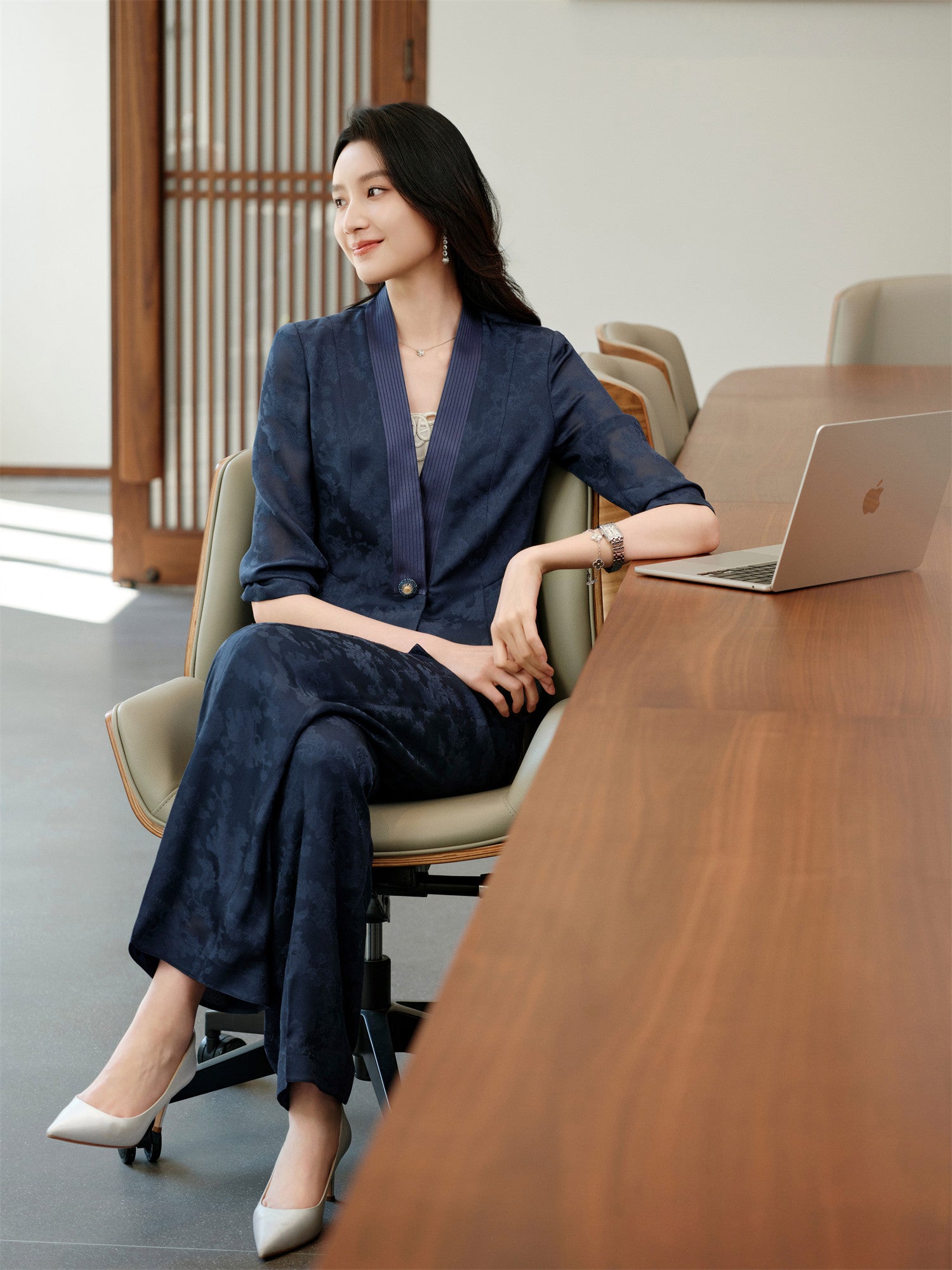 YAYING Jacquard Silk Blazer EPKES1122AZ