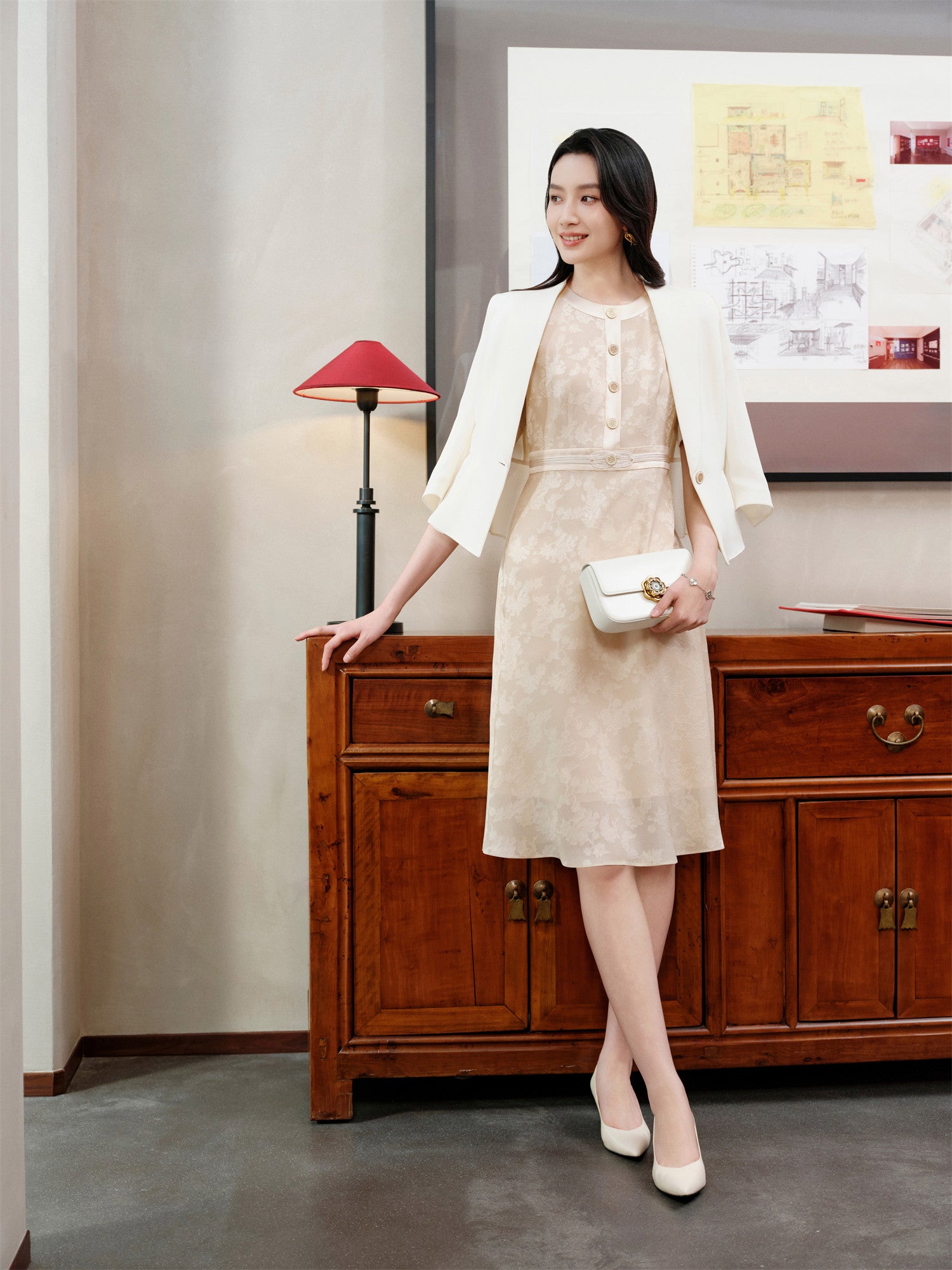 YAYING Jacquard Silk Dress EPKES4616AM
