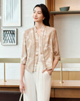 YAYING Silk Straight-Shoulder Blazer EPKES1107AE