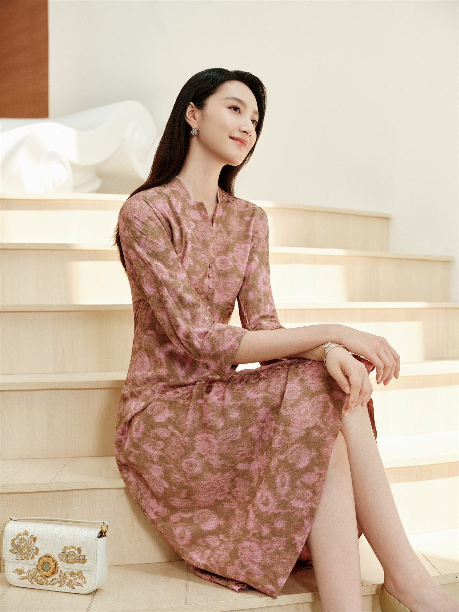 YAYING Mulberry Silk Jacquard Dress EPKAS4603AF