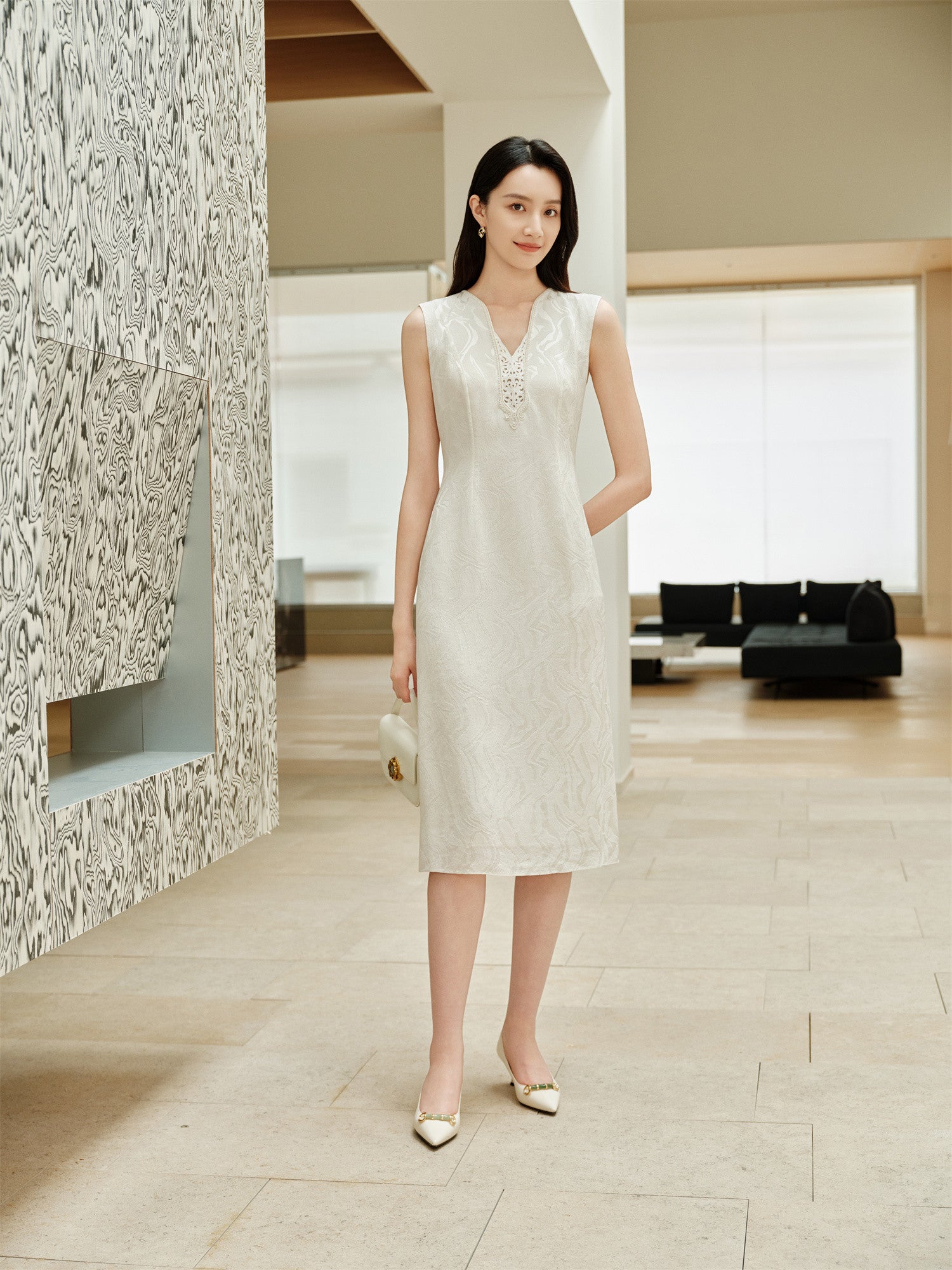 YAYING Mulberry Silk Waist-Fitted Dress EPKAS4101AW