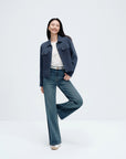 YAYING Knit Denim-Look Jacket EPKAA9103AZ