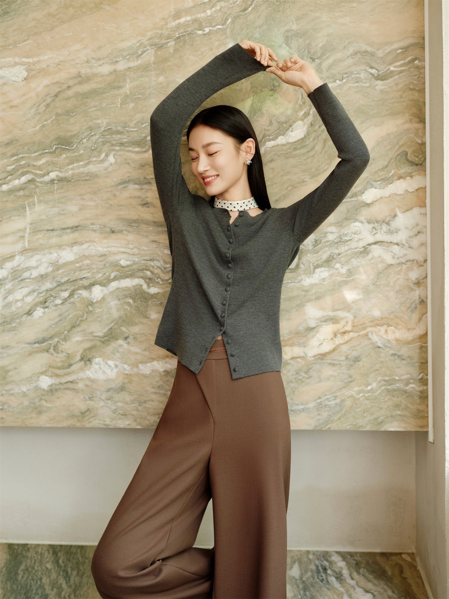 YAYING Pure Wool Knit Cardigan EPKAW9130AC