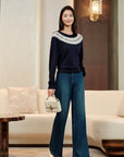 YAYING Golden Wool Fair Isle Knit Sweater