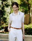 EP YAYING Collared Knit Base Layer Top EGKAA9547BW