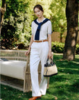 EP YAYING Collared Knit Base Layer Top EGKAA9547BW