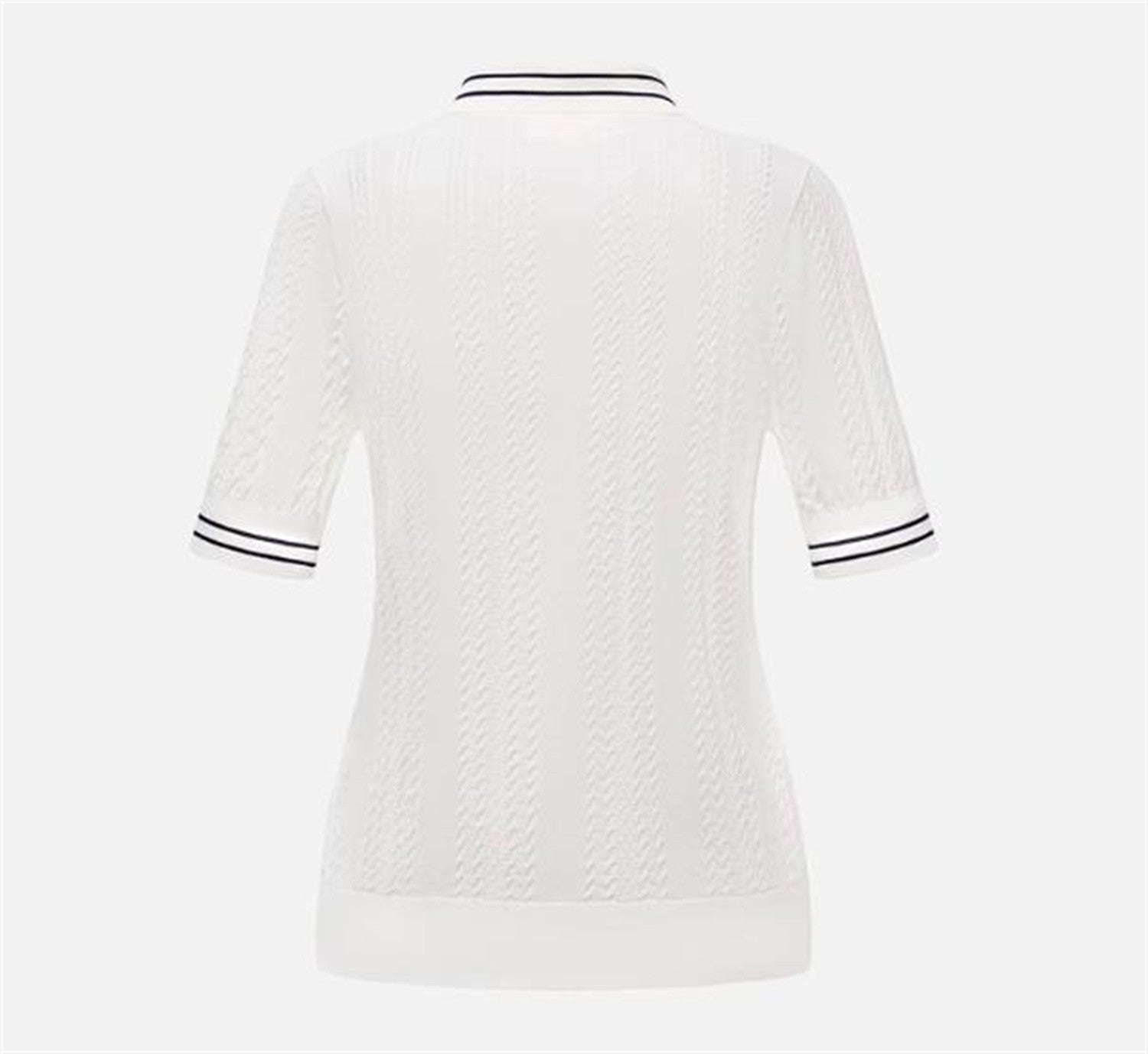EP YAYING Collared Knit Base Layer Top EGKAA9547BW