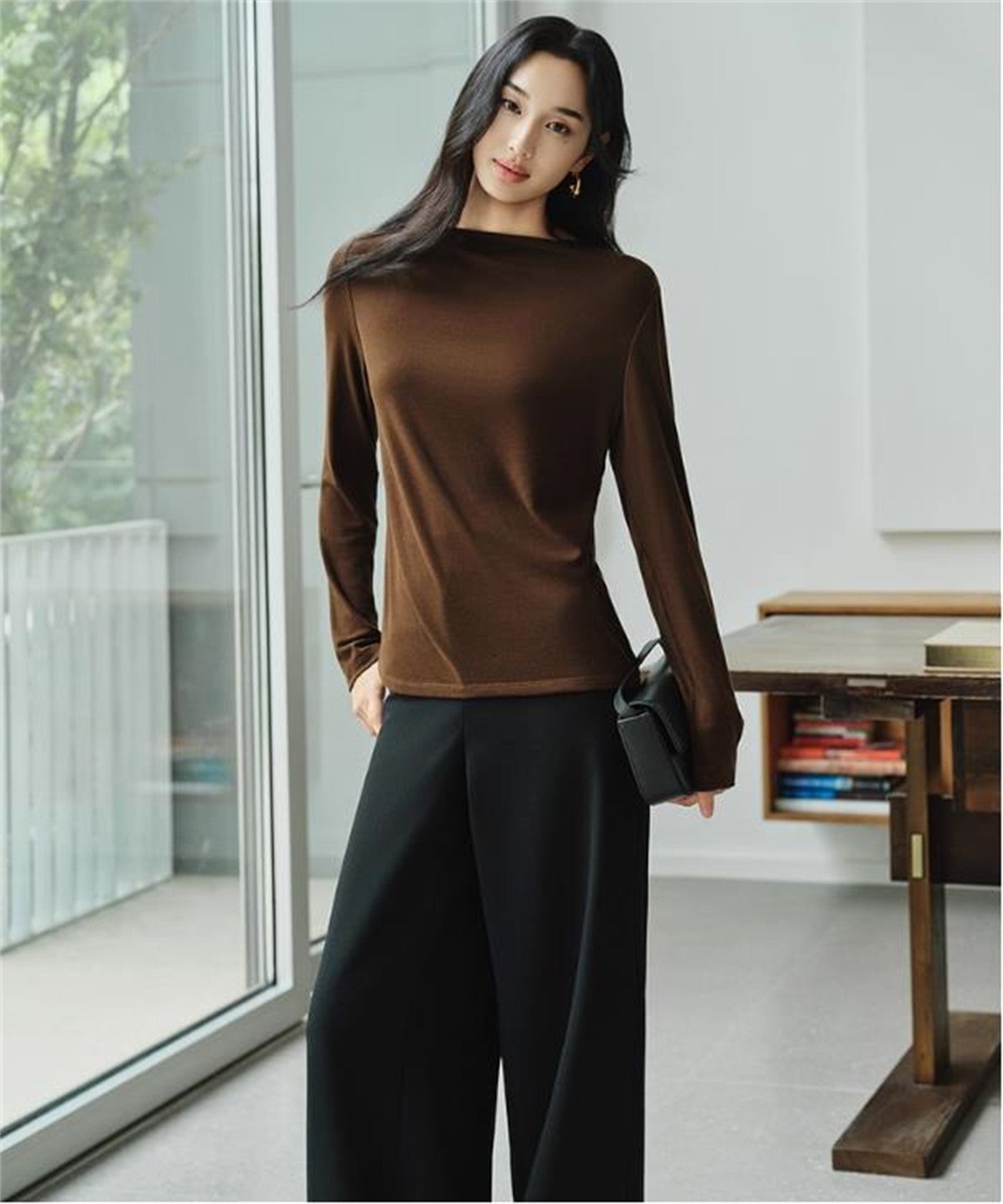 YAYING Wool-Blend Long-Sleeve T-Shirt EPKAA5501AK