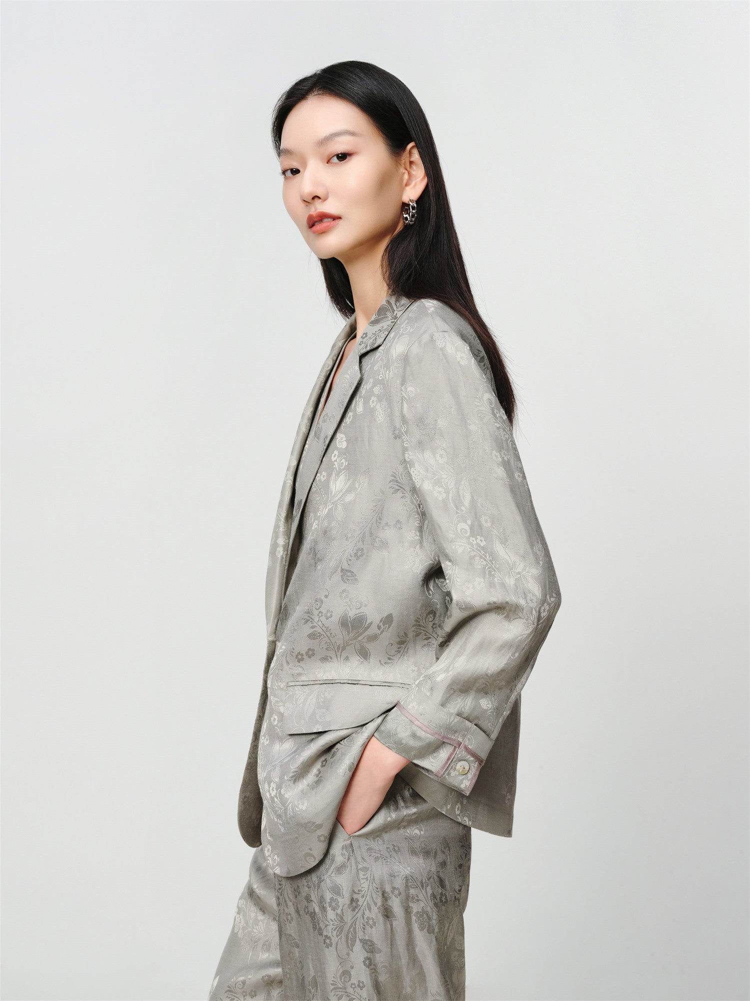 EP YAYING Jacquard Linen Blazer EGKEH1135AC