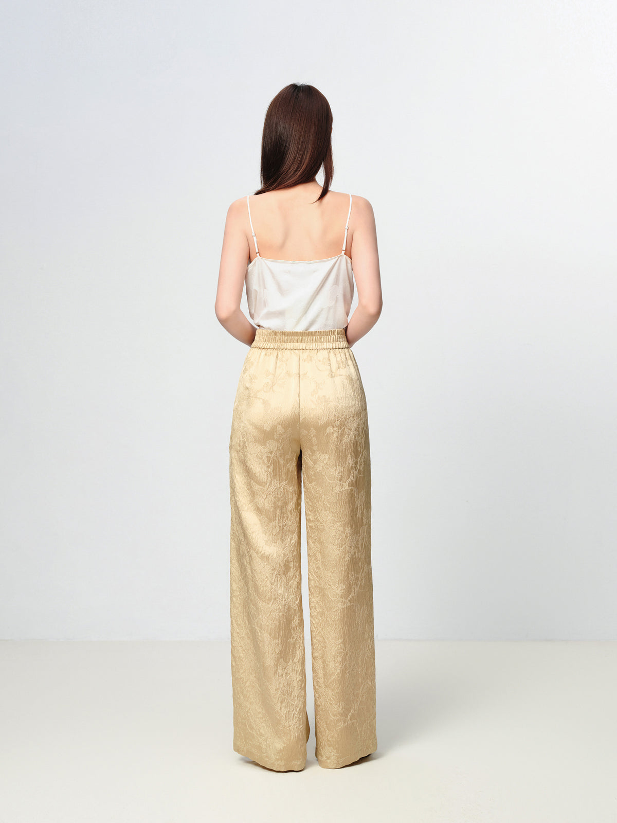 EP YAYING Mulberry Silk Wide-Leg Pants