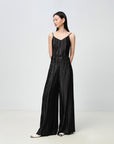 EP YAYING Black Relaxed-Fit Straight-Leg Pants Casual Pants
