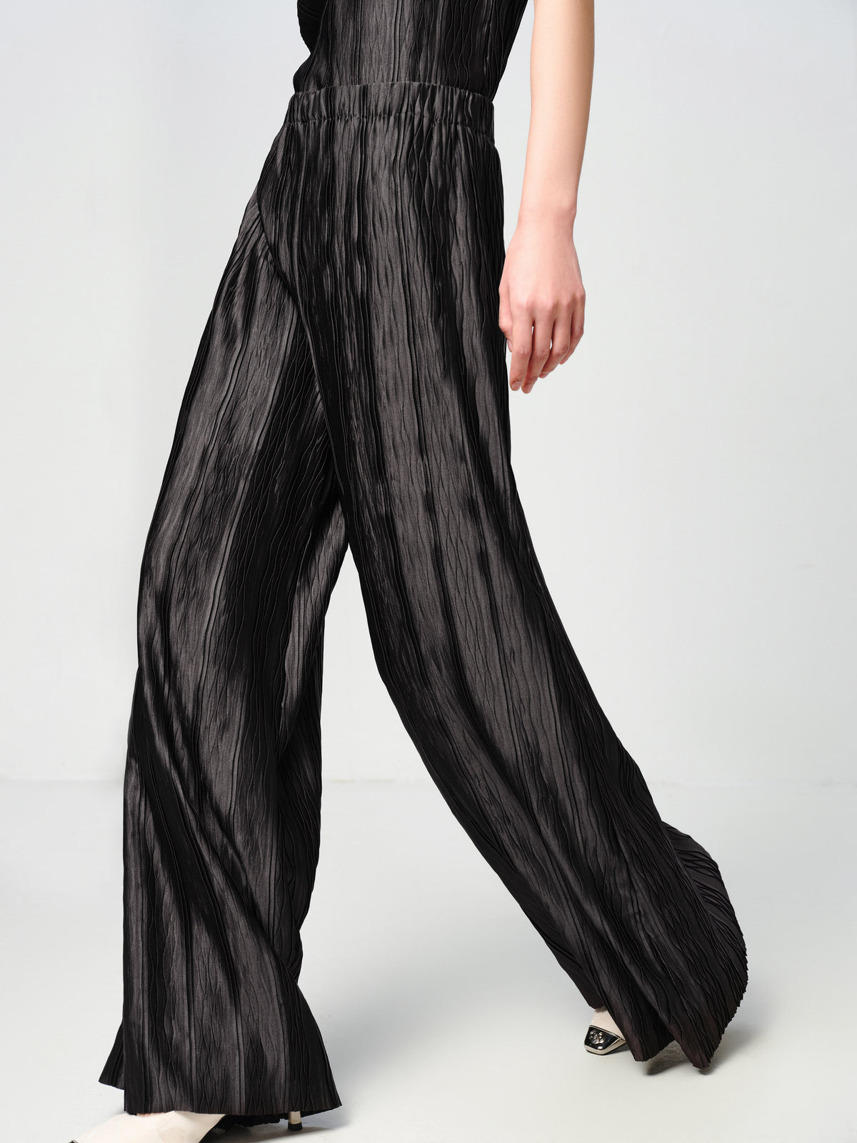 EP YAYING Black Relaxed-Fit Straight-Leg Pants Casual Pants