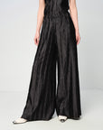 EP YAYING Black Relaxed-Fit Straight-Leg Pants Casual Pants