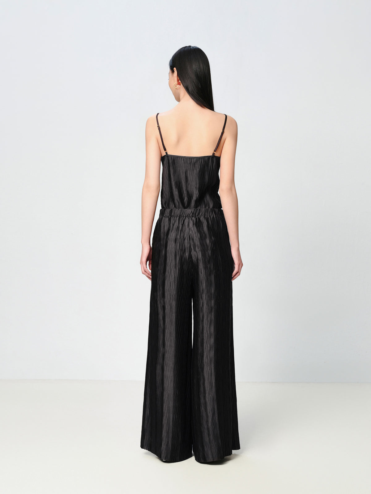EP YAYING Black Relaxed-Fit Straight-Leg Pants Casual Pants