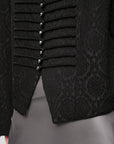 EP YAYING Blue Label Mulberry Silk Wool Jacquard Frog Button Jacket
