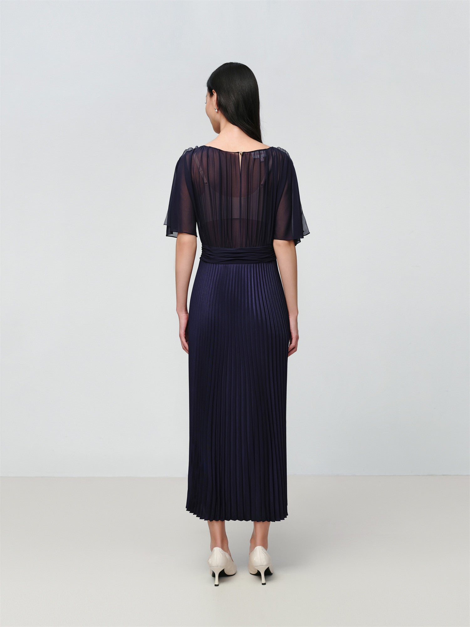 EP YAYING Pleated Patchwork Dress EGKET4636AZ