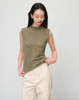EP YAYING Slim-Fit Turtleneck Sleeveless Base Layer Top