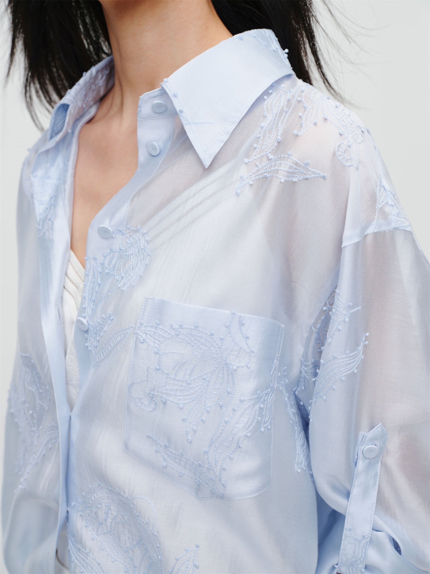 EP YAYING Jacquard Loose Minimalist Shirt EGKEA2120AB