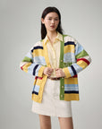 EP YAYING Cashmere blend V-neck long Cardigan Sweater