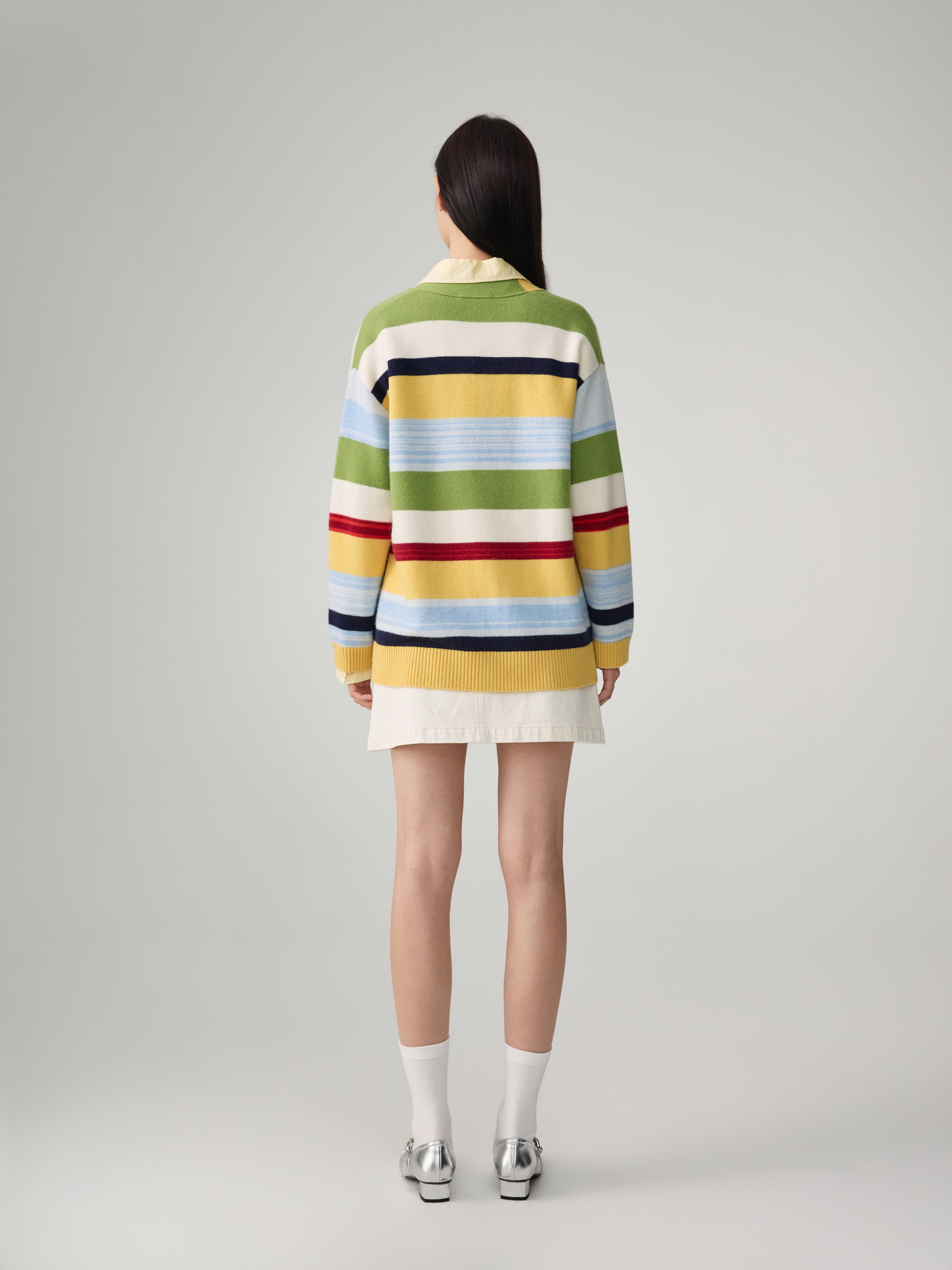 EP YAYING Cashmere blend V-neck long Cardigan Sweater
