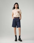 EP YAYING Linen-Lyocell High-Waist Wide-Leg Cropped Denim Pant