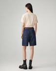 EP YAYING Linen-Lyocell High-Waist Wide-Leg Cropped Denim Pant