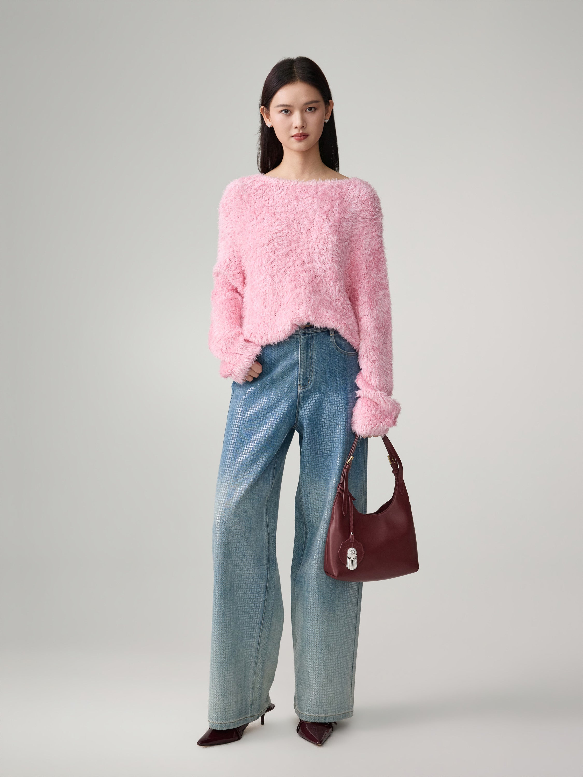 EP YAYING Silk Knit Sweater