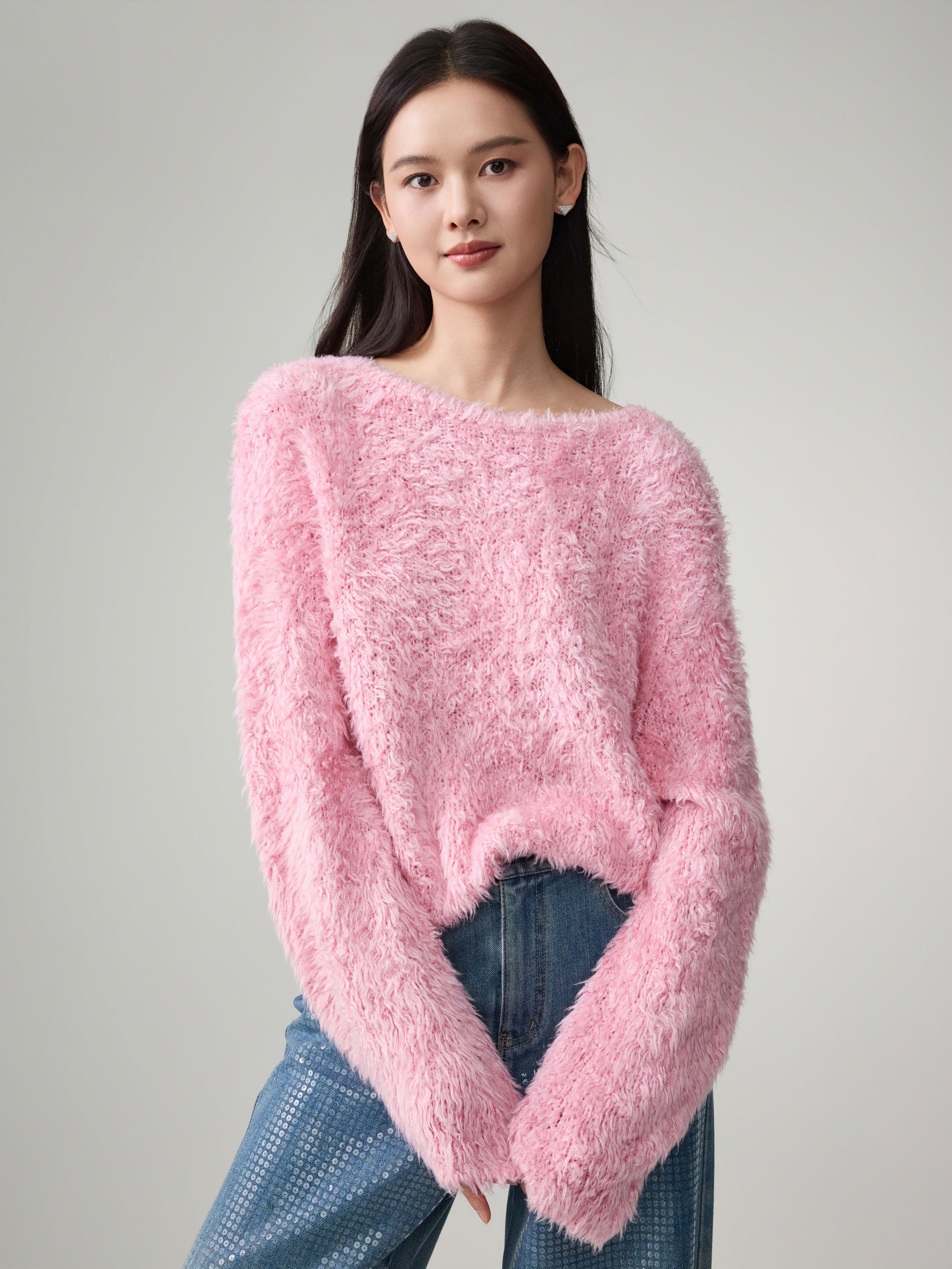 EP YAYING Silk Knit Sweater