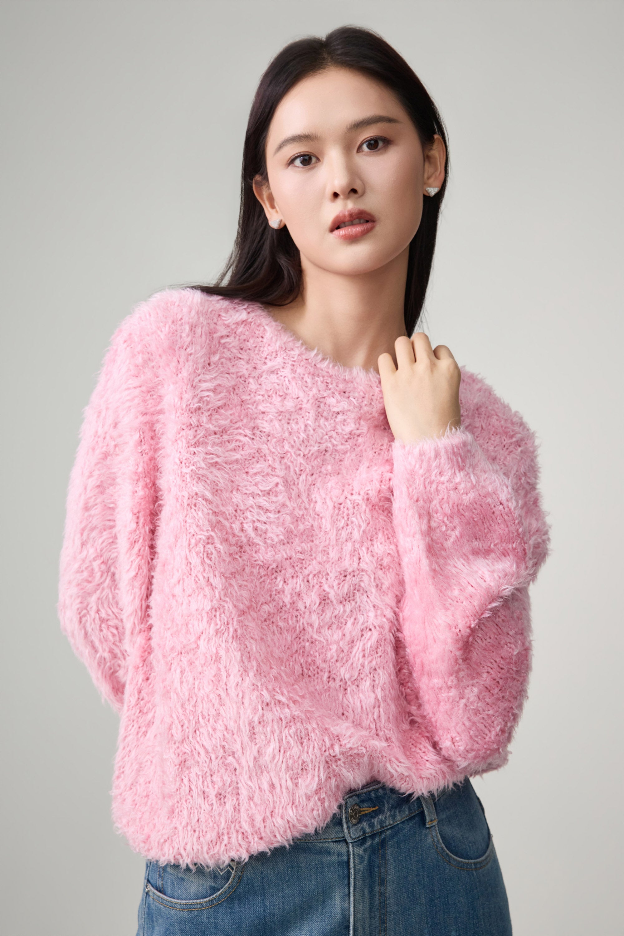 EP YAYING Silk Knit Sweater