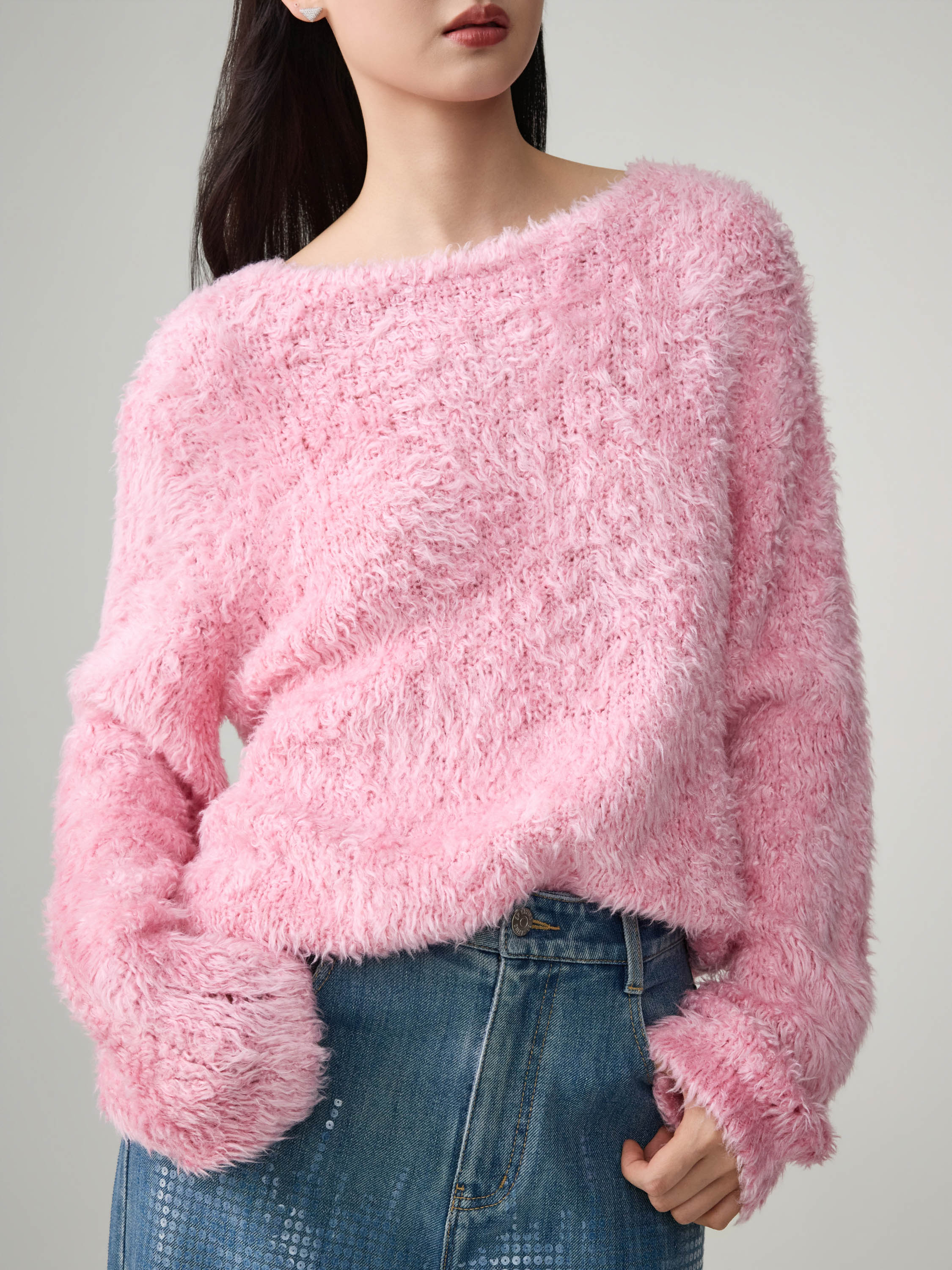 EP YAYING Silk Knit Sweater