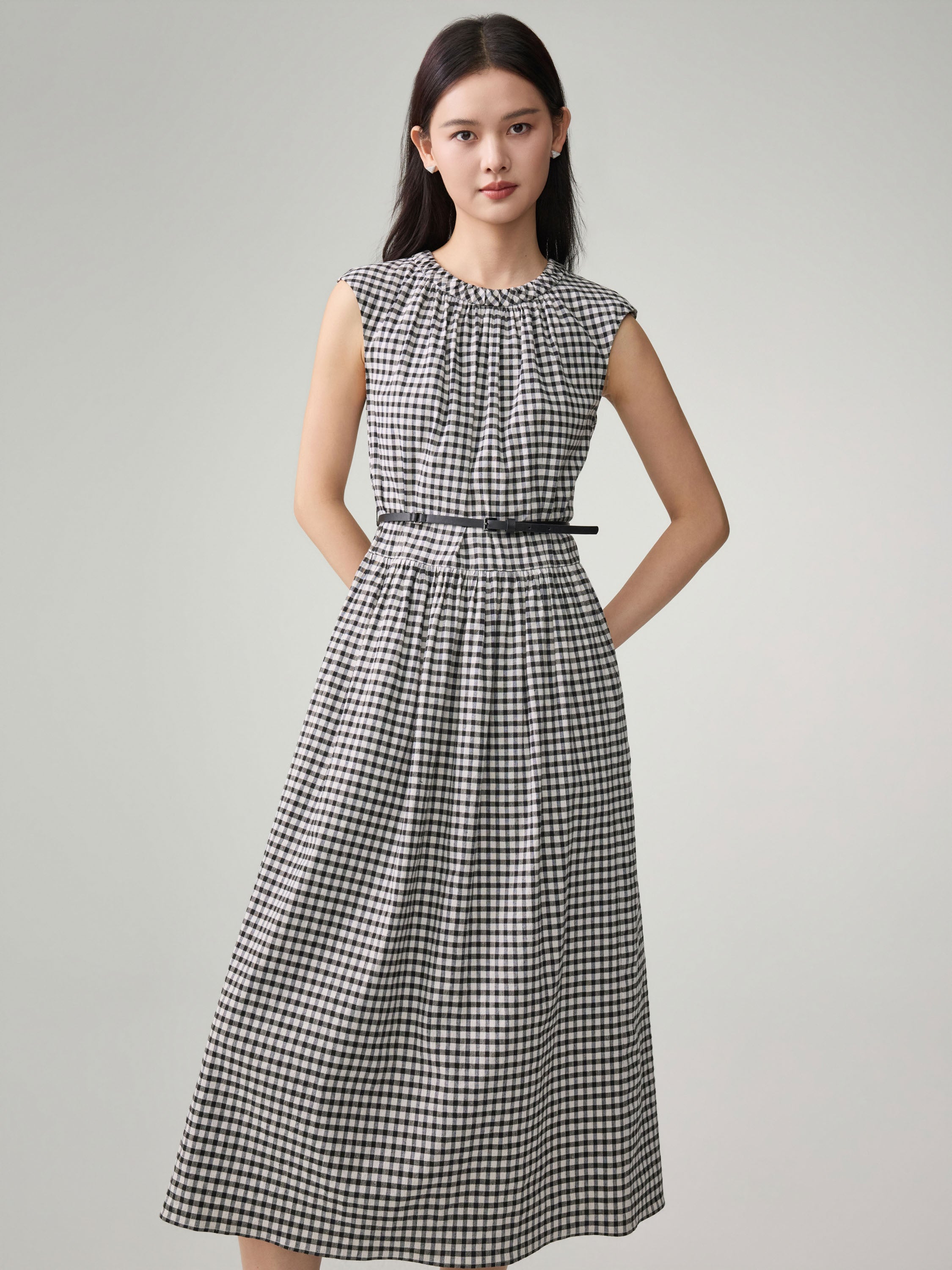 EP YAYING Linen A-Line Dress