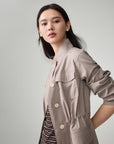 EP YAYING Wool Blend Stand Collar Jacket