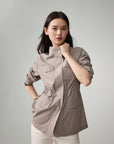EP YAYING Wool Blend Stand Collar Jacket