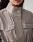 EP YAYING Wool Blend Stand Collar Jacket