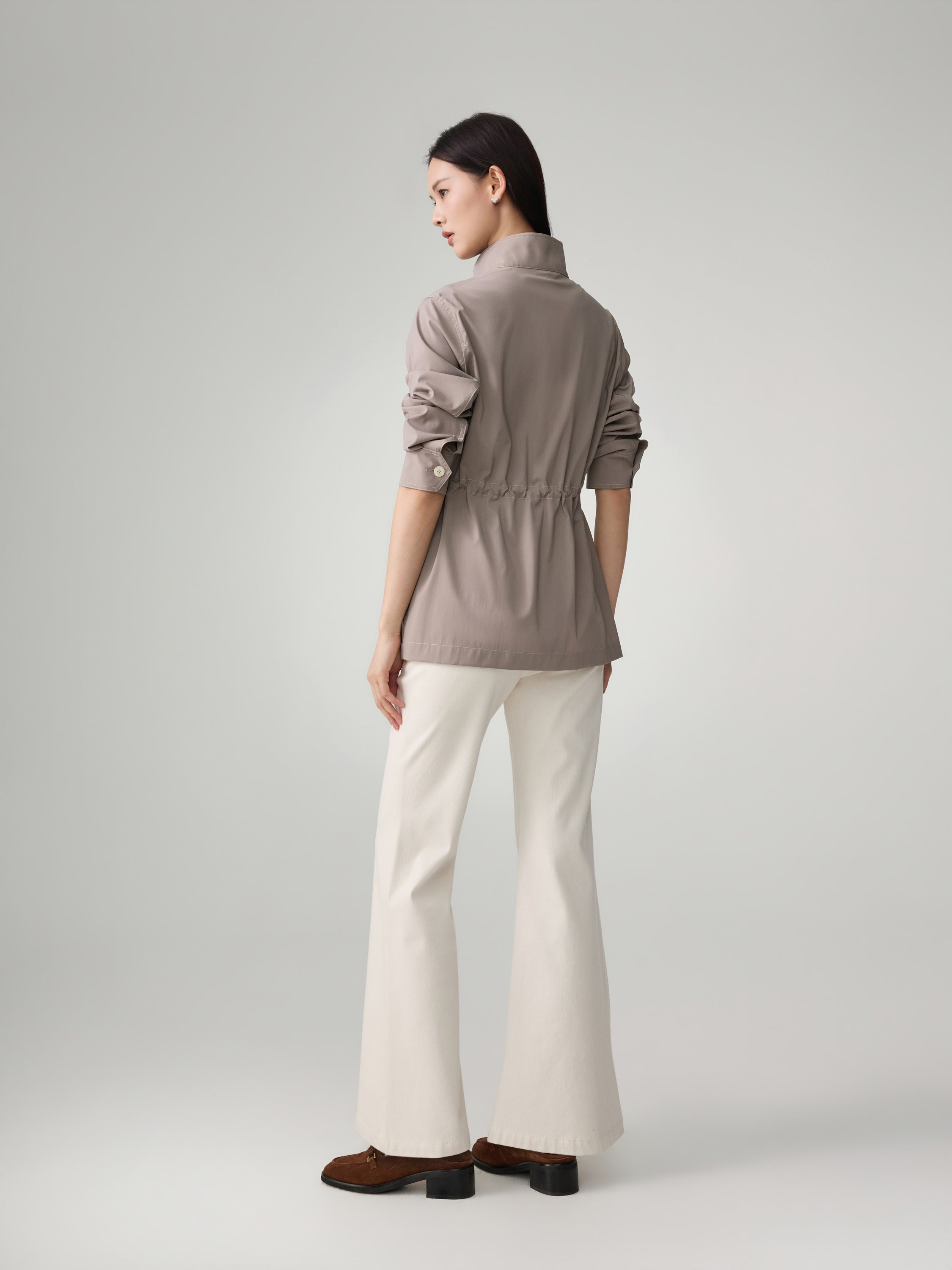 EP YAYING Wool Blend Stand Collar Jacket
