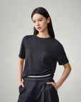 EP YAYING Soft Warm Pure Wool Floral Knitted Top