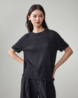 EP YAYING Soft Warm Pure Wool Floral Knitted Top