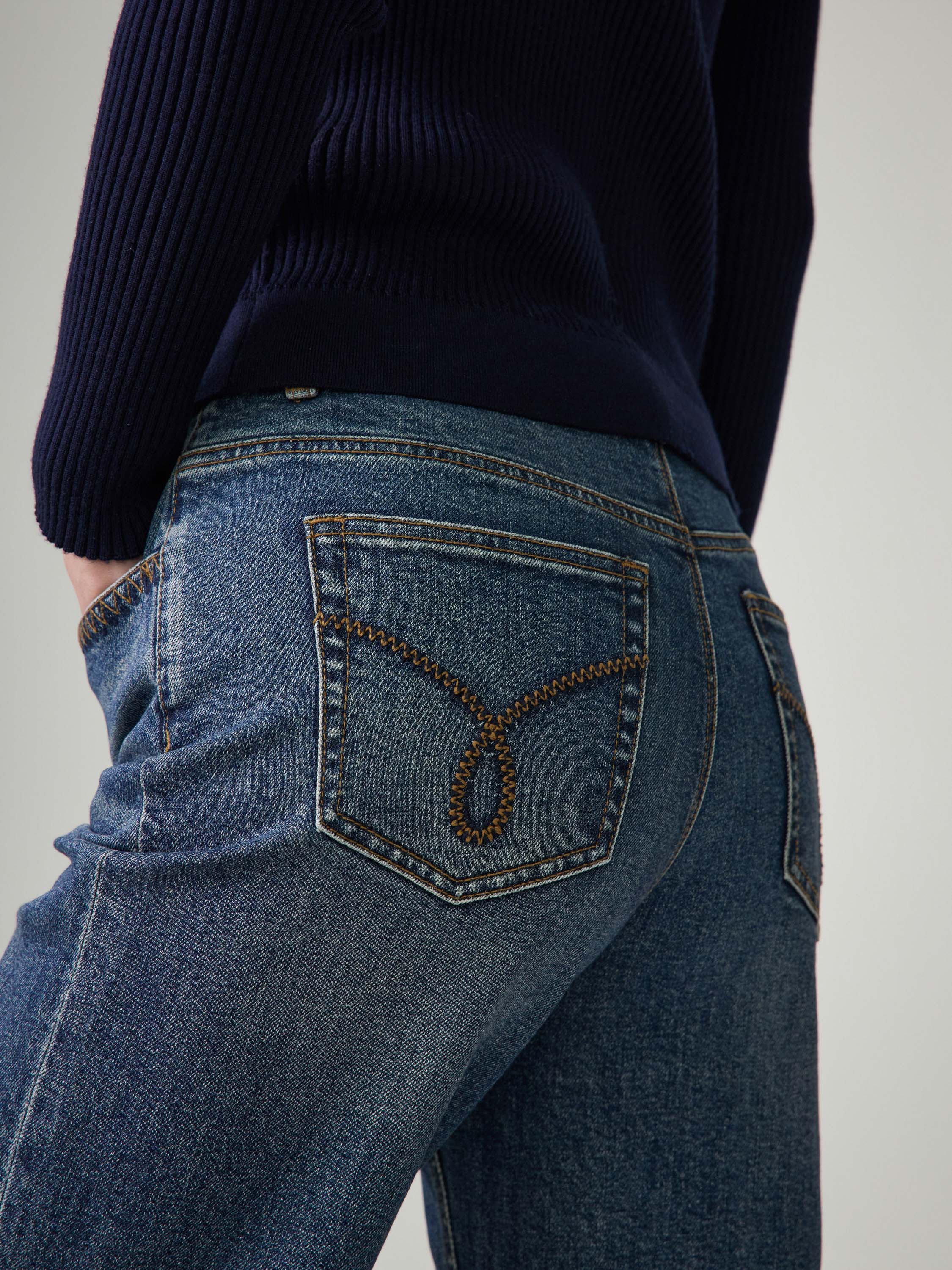 EP YAYING Washed Cotton Denim Jeans