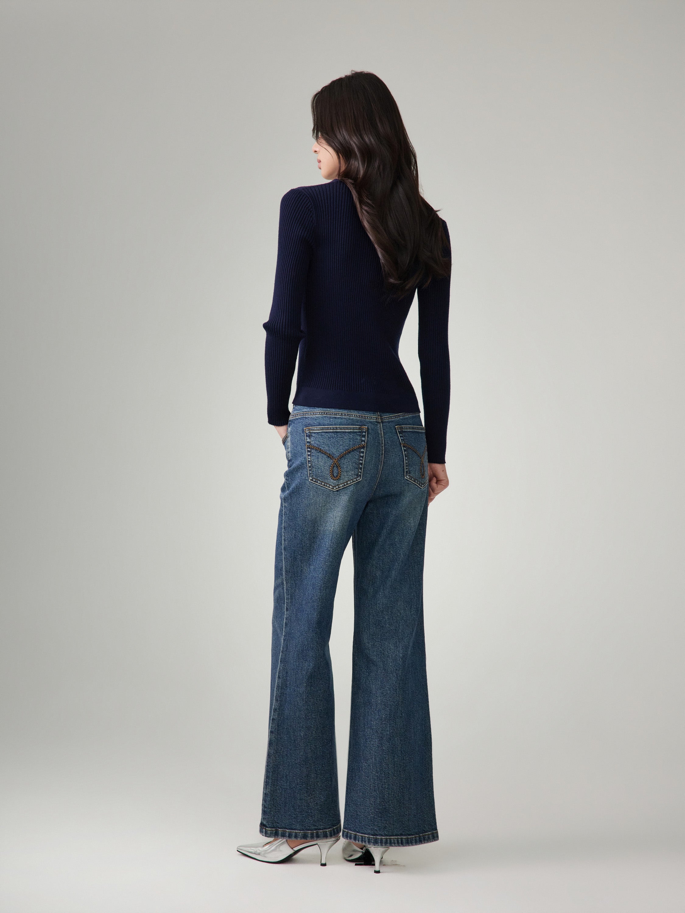 EP YAYING Washed Cotton Denim Jeans