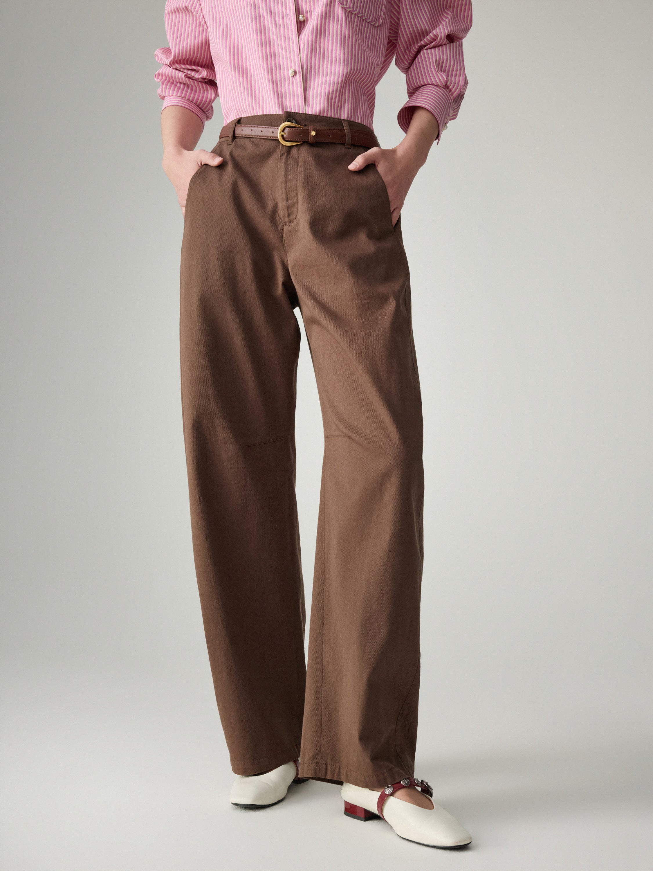 EP YAYING Cotton Wide-leg Pants