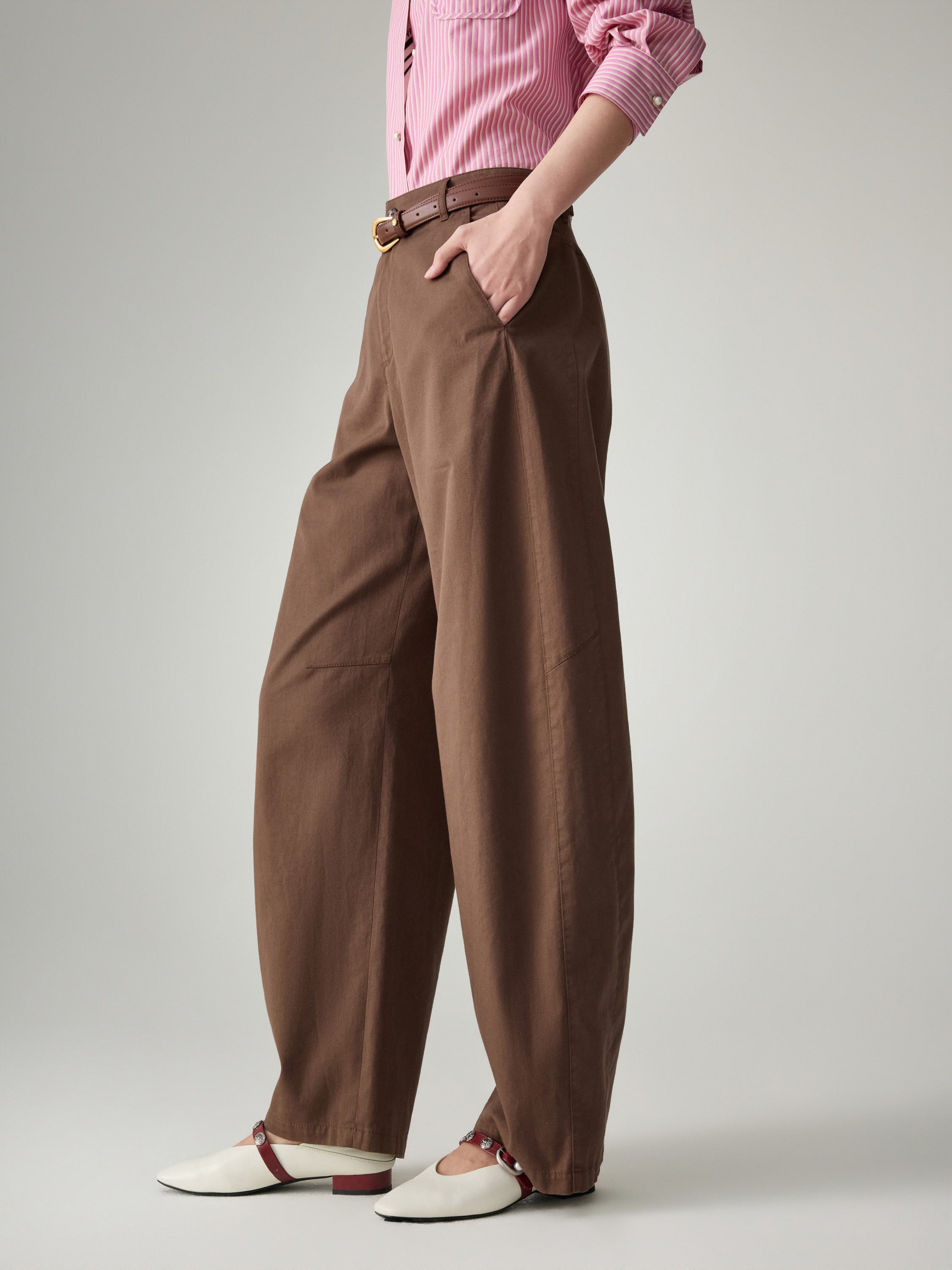 EP YAYING Cotton Wide-leg Pants