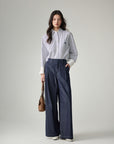 EP YAYING Relaxed High-Waisted Denim Straight-Leg Pants
