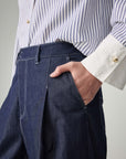 EP YAYING Relaxed High-Waisted Denim Straight-Leg Pants