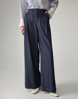 EP YAYING Relaxed High-Waisted Denim Straight-Leg Pants