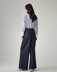 EP YAYING Relaxed High-Waisted Denim Straight-Leg Pants